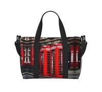 Phone Booth London Street Versatile Personal Item Travel Bags for Women - Spacious Duffel Bags for Traveling, Gym Bags for Men, Black, One Size