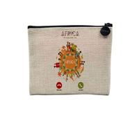 Phone Call is Calling Me Sport Leisure Passion Culture Tourism Travel Linen Look Canvas Makeup Bag Toiletry Bag Coin Purse, Africa, 15 x 10 cm, Makeup Bag