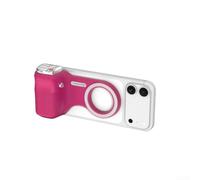 Phone Camera Grip Magnetic, ABS Construction Aid With Magnetic Interface And Fill Light Integration For Selfies Vlog Photography(Magenta)