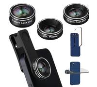 Phone Camera Lens, 198 Fisheye Lens + 120 Super Wide-Angle Lens + 20x Macro Lenses Camera Photography Accessories kit Gadgets for iPhone Samsung Android Smartphone