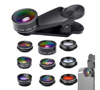 Phone Camera Lens, Phone Lens Kit, 10 in 1 Clip- Cell Phone Lens Kit with 20X and 15X Macro Lens - 20X/15X Macro Lens for 198° Fisheye, Telephoto,