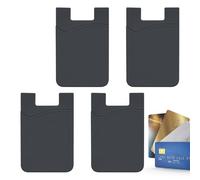 Phone Card Holder Stick on - Ultra Thin Stick Wallet, Stretchy Silicone Pocket, Durable Adhesive Case | Secure Card Sleeve Organizer ID Holder, Multi-Function Storage Pouch Smartphone, Black, Refer to