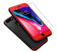 Phone Case Apple IPHONE 8 Plus Full Cover Carbon Case Bumper Frame Red