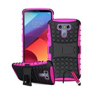 Phone Case Compatible with Motorola Moto G5 Heavy Duty Armour Case for Shockproof Kickstand Case with Hard Shell Silicone Case Tough Strong Lightweight - Pink