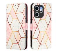 Phone Case Compatible with OPPO RENO 14F Marble Shockproof Leather Flip Folio Book Wallet Cases with Card Holder Stand Magnetic Closure Silicone Bumper Protector Phone Cover,Gold