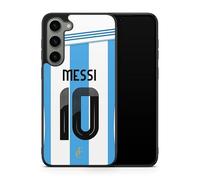 Phone Case Compatible with Samsung Galaxy S24 FE - Football Personalised Name Number Jersey Home Messi Argentina Case