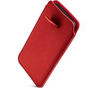 ONEFLOW Liberty Case for iPhone 16 Pro Mobile Phone Slip-in Case with Pull-Out Function, PU Leather Mobile Phone Case, Protective Case with Tab, Sleeve Case for Inserting, Red