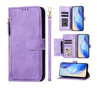 Phone Case for BLU G95, Shockproof PU Leather Wallet Case with 7 Card Slots Stand Magnetic Flip Zipper Pocket Cover for BLU G95, Purple