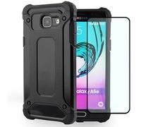 Phone Case for Galaxy A5 2016 Case, Samsung A5 2016 SM-A510 Case HD Screen Protector, Slim Hybrid Dual Layer TPU+PC Protective Phone Cover Shockproof Cases for Samsung Galaxy A5 2016 Black