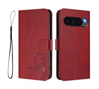 Phone Case for Google Pixel 10 Pro XL 5G Global/Pixel 9 Pro XL,PU Leather Wallet RFID Blocking Card Slots Holder Notebook Kickstand Shockproof Flip Folio Cover,Wine Red