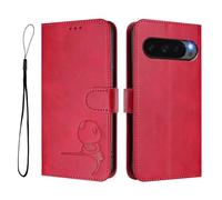 Phone Case for Google Pixel 10 Pro XL 5G Global/Pixel 9 Pro XL,PU Leather Wallet RFID Blocking Card Slots Holder Notebook Kickstand Shockproof Flip Folio Cover,Rose Red