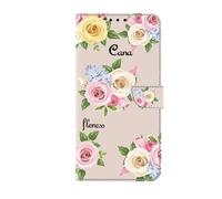 Phone Case for iPhone 12 Pro Max/13 Pro max with Credit Card Holder, Premium Flowers Leather Cover TPU Bumper Magnetic Stand Adsorption Flip Wallet Cover for iPhone 12 Pro Max/13 Pro max, Rose-2