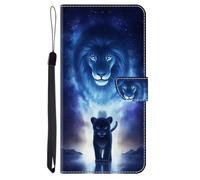 Phone Case for iPhone 12 Pro Max/13 Pro Max with Credit Card Holder, Premium Flowers Leather Cover TPU Bumper Magnetic Stand Flip Wallet Cover for iPhone 12 Pro Max/13 Pro Max Women Men, Lion leopard
