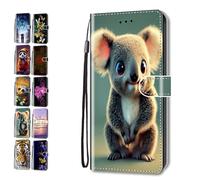 Phone Case for iPhone 13 Pro Max 6.7 with Pattern 3D Print Animal Butterfly Design Leather Wallet Flip Cover with Card Holder Slot for Girls Boys - Koala Bear