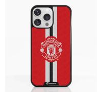 Phone Case for iPhone 14 Pro Max Official Manchester United FC Black | -Patented 3D Effect Design-Officially Licensed-Vertical Stripe-Lightweight & Durable Protection