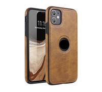 Phone Case for iPhone 16 Pro - Ultra Slim PU Leather Cover Compatible with iPhone 16 Pro, Shockproof Protection, Easy Installation, Vintage Logo Cutout Brown