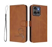 Phone Case for MOTO Edge 50 5G Global Edition,PU Leather Wallet RFID Blocking Card Slots Holder Notebook Kickstand Shockproof Flip Folio Cover,Brown
