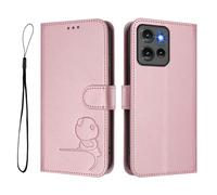 Phone Case for MOTO Edge 50 5G Global Edition,PU Leather Wallet RFID Blocking Card Slots Holder Notebook Kickstand Shockproof Flip Folio Cover,Pink