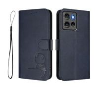 Phone Case for MOTO Edge 50 5G Global Edition,PU Leather Wallet RFID Blocking Card Slots Holder Notebook Kickstand Shockproof Flip Folio Cover,Blue