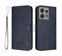 Phone Case for MOTO Edge 50 Pro 5G Curved Screen,PU Leather Wallet RFID Blocking Card Slots Holder Notebook Kickstand Shockproof Flip Folio Cover,Blue