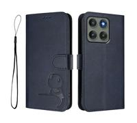 Phone Case for MOTO Edge 60 Pro,PU Leather Wallet RFID Blocking Card Slots Holder Notebook Kickstand Shockproof Flip Folio Cover,Blue