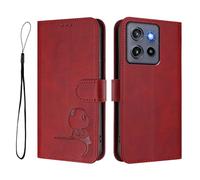 Phone Case for MOTO G Stylus 5G 2025 Global,PU Leather Wallet RFID Blocking Card Slots Holder Notebook Kickstand Shockproof Flip Folio Cover,Wine Red