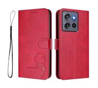 Phone Case for MOTO G Stylus 5G 2025 Global,PU Leather Wallet RFID Blocking Card Slots Holder Notebook Kickstand Shockproof Flip Folio Cover,Rose Red