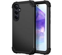 Phone Case for Samsung Galaxy A35/A55 5G Hard Cover Shockproof Soft Silicone Bumper Hybrid Three Layer Heavy Duty Grip Rugged Protective Cell Accessories A 35 55 A355G A555G SM-A356U Black