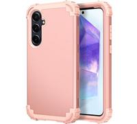 Phone Case for Samsung Galaxy A35/A55 5G Hard Cover Shockproof Soft Silicone Bumper Hybrid Three Layer Heavy Duty Grip Rugged Protective Cell Accessories A 35 55 A355G A555G SM-A356U Rose Gold