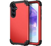 Phone Case for Samsung Galaxy A35/A55 5G Hard Cover Shockproof Soft Silicone Bumper Hybrid Three Layer Heavy Duty Grip Rugged Protective Cell Accessories A 35 55 A355G A555G SM-A356U Red