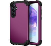 Phone Case for Samsung Galaxy A35/A55 5G Hard Cover Shockproof Soft Silicone Bumper Hybrid Three Layer Heavy Duty Grip Rugged Protective Cell Accessories A 35 55 A355G A555G SM-A356U Dark Purple