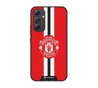 Phone Case for Samsung Galaxy A54 Official Manchester United FC Black | -Patented 3D Effect Design-Officially Licensed-Vertical Stripe-Lightweight & Durable Protection