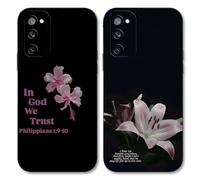 Phone Case for Samsung Galaxy S20 FE(5G)/S20 Lite/S20 Fan Edition 6.5", Jesus Famous Quotes Lily Pattern Aesthetic Design Cases Silicone TPU Slim Shockproof Protective Bumper Phone Cover for Women
