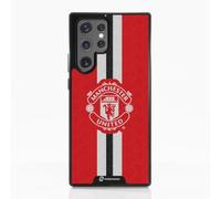 Phone Case for Samsung Galaxy S23 Ultra Official Manchester United FC black | -Patented 3D Effect Design-Officially Licensed-Vertical Stripe-Lightweight & Durable Protection