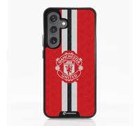 Phone Case for Samsung Galaxy S24 Official Manchester United FC Black | -Patented 3D Effect Design-Officially Licensed-Vertical Stripe-Lightweight & Durable Protection