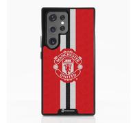 Phone Case for Samsung Galaxy S25 Ultra Official Manchester United FC Black | -Patented 3D Effect Design-Officially Licensed-Vertical Stripe-Lightweight & Durable Protection