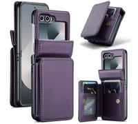 Phone Case for Samsung Galaxy Z Flip 6 5G/Z Flip7 FE Wallet Cell Accessories Cover with RFID Blocking Flip Credit Card Holder Slot Stand Faux Leather ZFlip6 Z6 G Flip6 ZFlip 6Z 7FE Women Men Purple