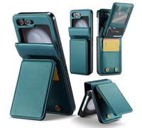 Phone Case for Samsung Galaxy Z Flip 6 5G/Z Flip7 FE Wallet with RFID Blocking Flip Credit Card Holder Slot Stand Faux Leather Double Magnetic Clasp Cell Cover ZFlip6 Z6 G Flip6 ZFlip 6Z 7FE Green