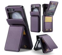 Phone Case for Samsung Galaxy Z Flip 6 5G/Z Flip7 FE Wallet with RFID Blocking Flip Credit Card Holder Slot Stand Faux Leather Double Magnetic Clasp Cell Cover ZFlip6 Z6 G Flip6 ZFlip 6Z 7FE Purple