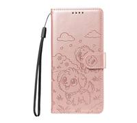 Phone Case for Sony Xperia 1 VII 2025 with Card Holders Stand Lovely Dog Leather Magnetic Closure Stand Flip Cover Shockproof Wallet Protective Folio Case for Sony Xperia 1 VII 2025 rose gold