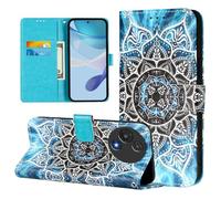 Phone Case for TCL 60R Leather Wallet Case with Magnetic Closure Card Slot Holder Flip Cover Shockproof Protective Case for TCL 60R, Mandala