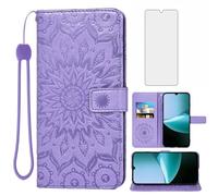 Phone Case for Xiaomi Redmi 15C 4G/5G/Xiaomi Poco C85 Wallet with Screen Protector and Sunflower Leather Slim Flip Cover Card Holder Stand Cell Accessories Redmi15C C15 85C Lte Women Men Purple