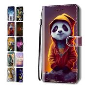 Phone Case for Xiaomi Redmi Note 12 Pro/Poco X5 5G Pro with Pattern 3D Print Animal Butterfly Design Leather Wallet Flip Cover with Card Holder Slot for Girls Boys - Panda