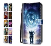 Phone Case for Xiaomi Redmi Note 12 Pro/Poco X5 5G Pro with Pattern 3D Print Animal Butterfly Design Leather Wallet Flip Cover with Card Holder Slot for Girls Boys - Lion
