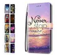 Phone Case for Xiaomi Redmi Note 13 Pro 5G with Pattern 3D Print Animal Butterfly Design Leather Wallet Flip Cover with Card Holder Slot for Girls Boys - Never Stop Dreaming