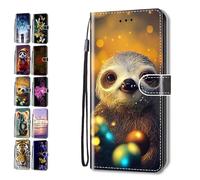 Phone Case for Xiaomi Redmi Note 13 Pro 5G with Pattern 3D Print Animal Butterfly Design Leather Wallet Flip Cover with Card Holder Slot for Girls Boys - Sloth