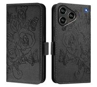 Phone Case for ZTE Blade A76 4G Wallet Case, Roses Pattern PU Leather Case with [RFID Blocking] Card Slots Kickstand Shockproof Magnetic Flip Cover for ZTE Blade A76 4G, Black
