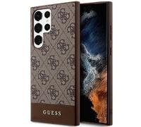 Phone Case Galaxy S24 Ultra Guess Pattern Brown Logo Gold