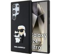 CG MOBILE Karl Lagerfeld Samsung Galaxy S24 Back Cover Case 3D Rubber Karl & Choupette Black (S928-Galaxy S24 Ultra)