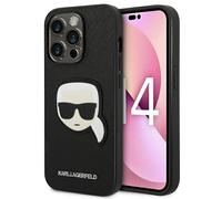Phone Case iPhone 14 Pro Karl Lagerfeld Figure Faux Leather Black